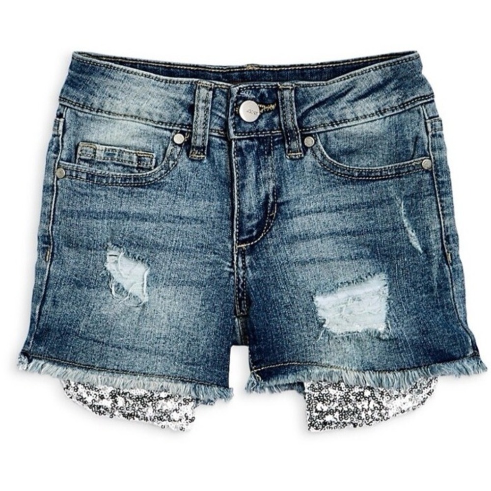 Joe's Jeans Girls 16 The Jane Shorts Sequin Pocket Destroyed Denim Big Kids
